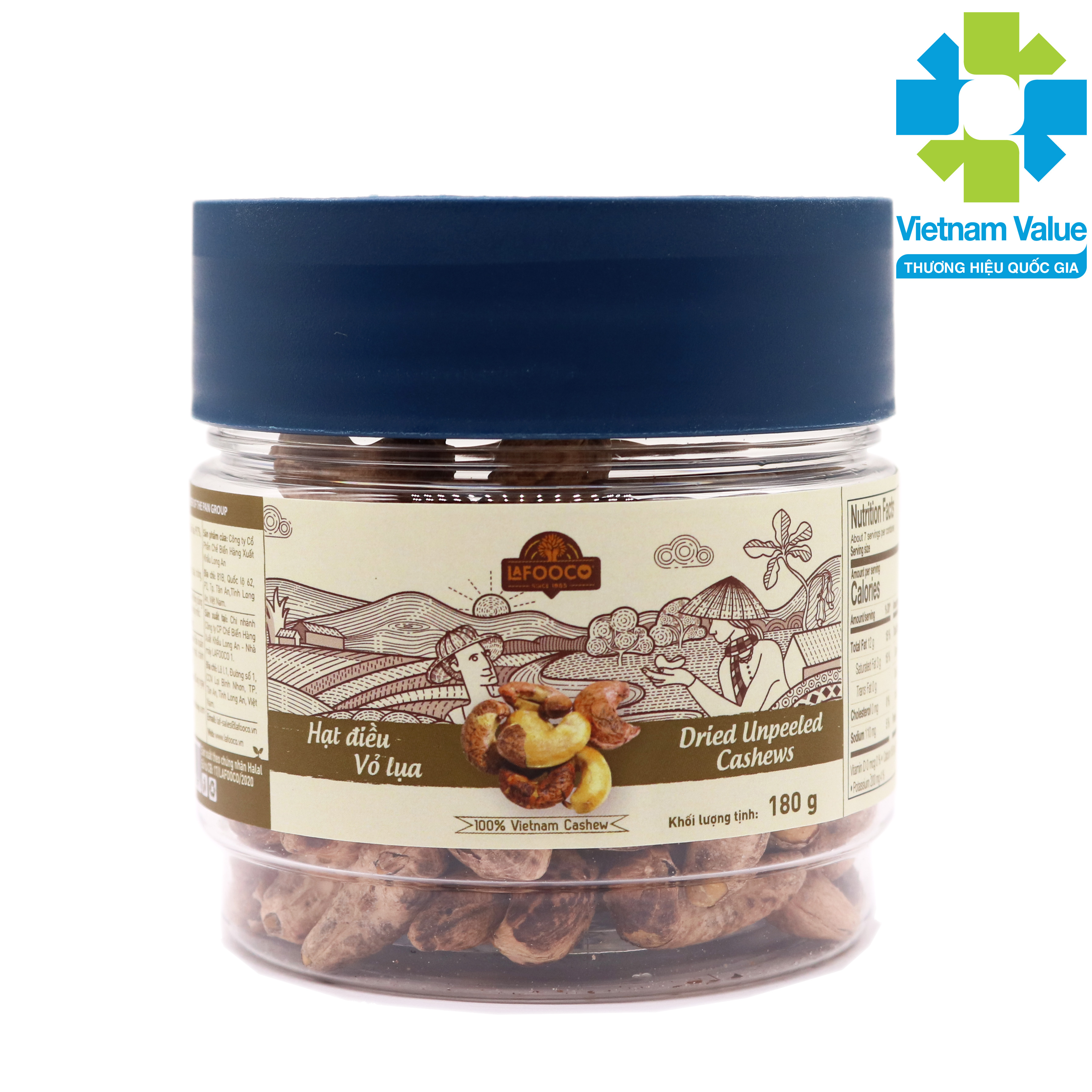 Hạt Điều Vỏ Lụa LAFOOCO hủ 180g