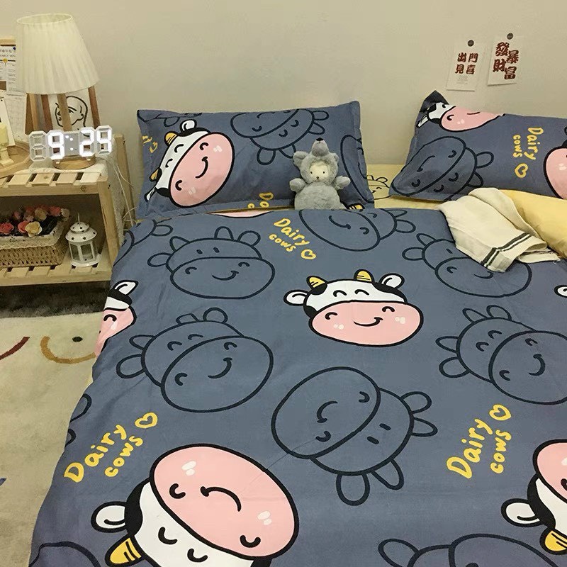 Bộ ga gối 4 món Cotton poly hàng loại 1