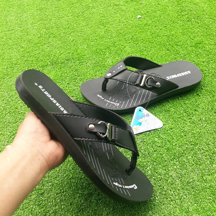 [Hcm] Asia Men's Fashion Flip-Flops with Straps and Pu Leather Sole