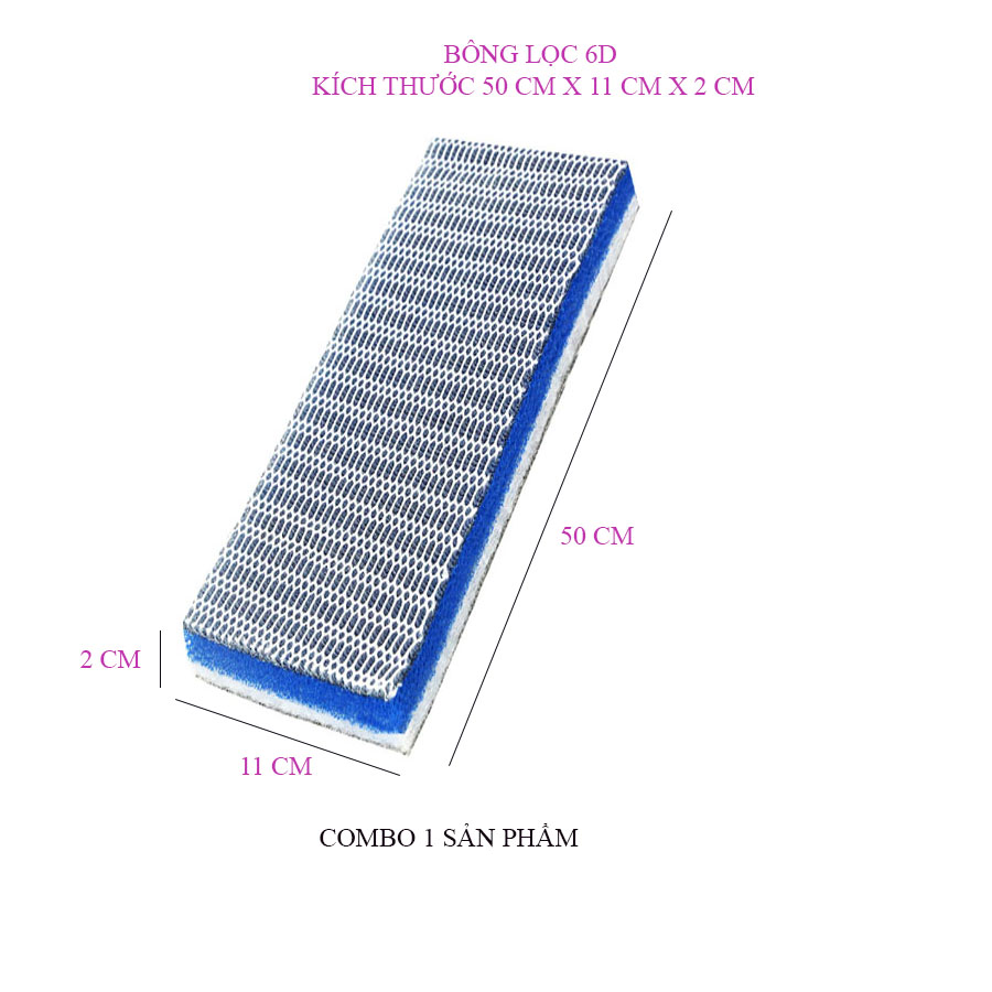 Bông Lọc 6D kích thước 50cmx11cmx2cm