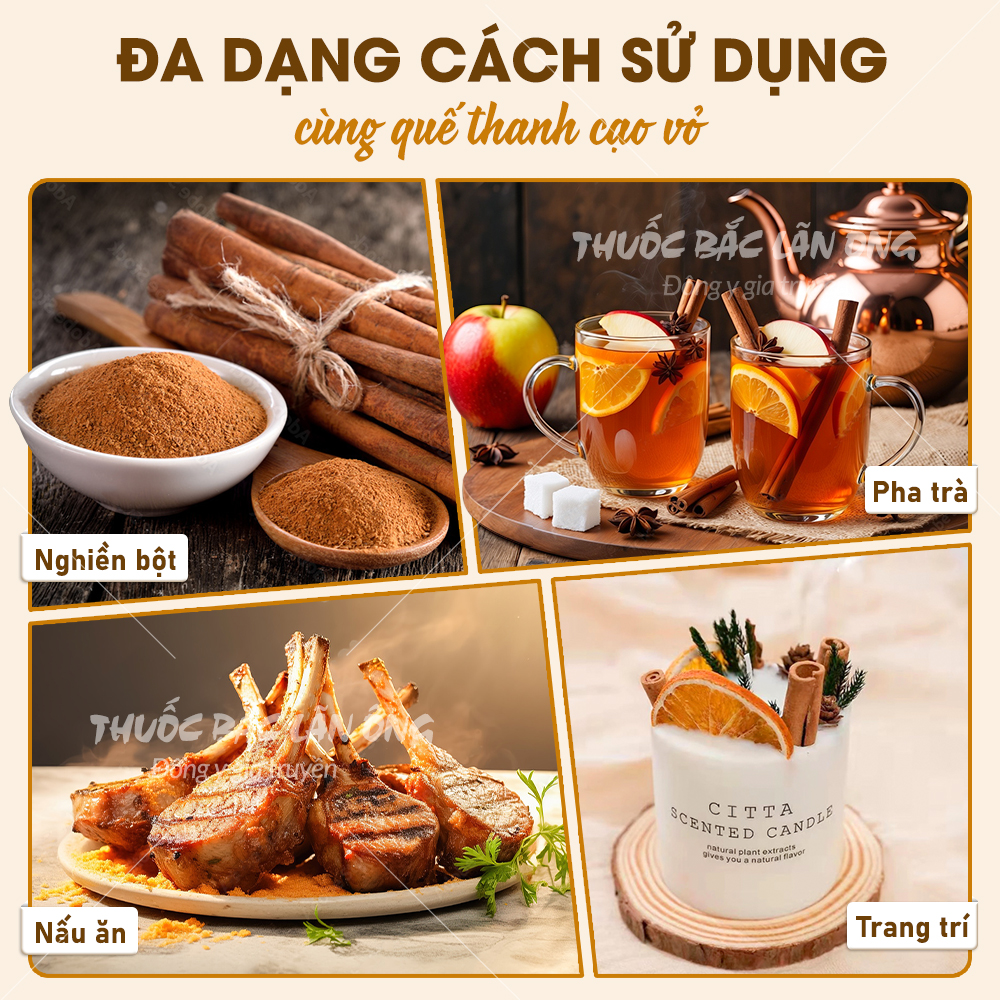 Quế thanh cạo vỏ 500g, trà quế thanh đẹp 8cm, dùng pha trà cam quế, decor, trang trí, làm bánh