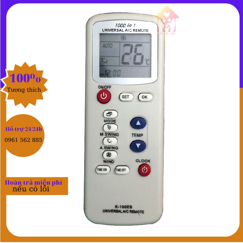 Điều khiển điều hòa đa năng K100ES