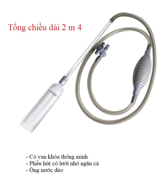 Ống bơm hút thay nước bể cá tiện lợi