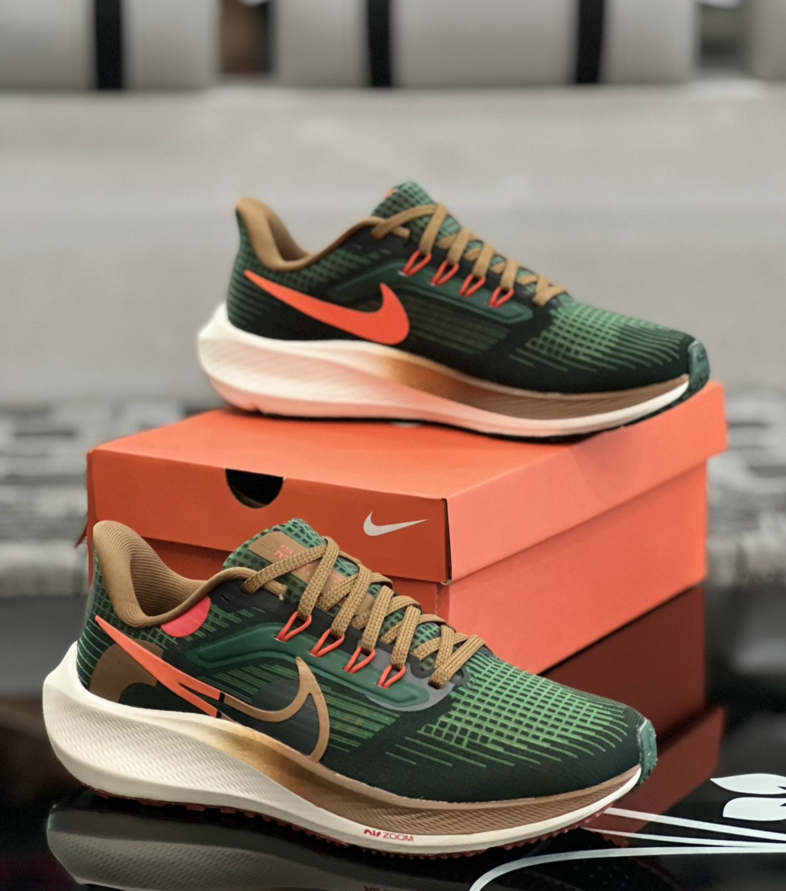 Giày thể thao Nam running - Nike Air Zoom Pegasus 39 Dark Green Orange
