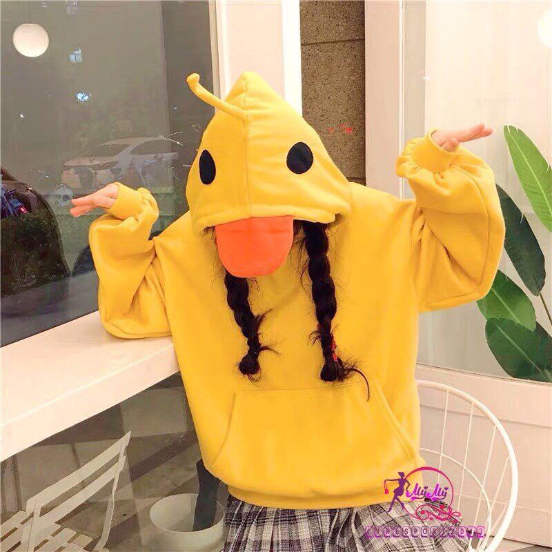 Áo hoodie phom rộng in hình vịt con dễ thương tttt599