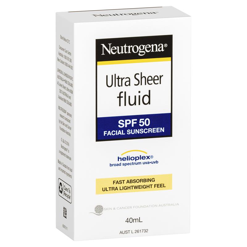 Kem chống nắng cho da mặt Neutrogena Ultra Sheer Fluid Sunscreen SPF50 40 mL