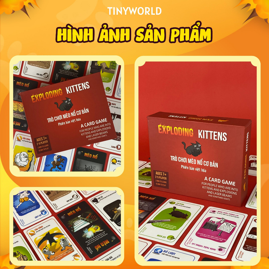 [Hoàn tiền 10%][Hoàn tiền 6%]Combo Mèo Nổ Exploding Kittens và đầy đủ 6 bản mèo nổ mở rộng