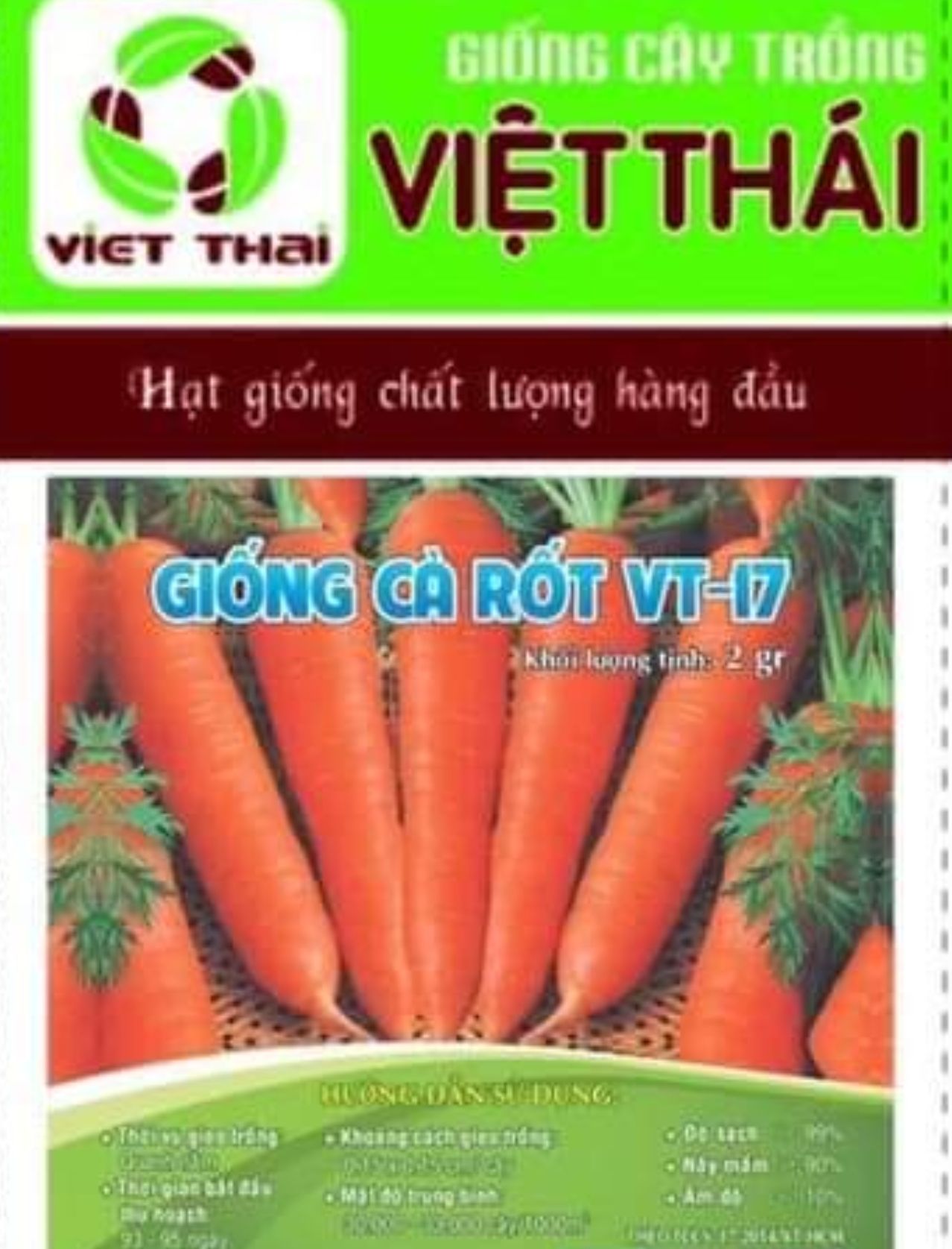 [HCM]Hạt giống Cà Rốt Shin Kuroda - 2gr