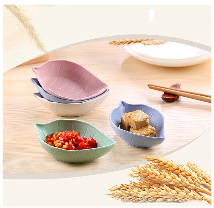 Bộ 3 đĩa đựng gia vị hình chiếc lá lúa mạch xinh xắn
