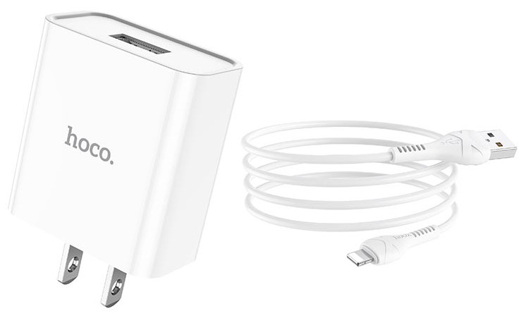 Bộ sạc cáp Hoco C81, cổng ra USB 2.1A - Lightning , Micro , Type-C dây sạc dài 1m
