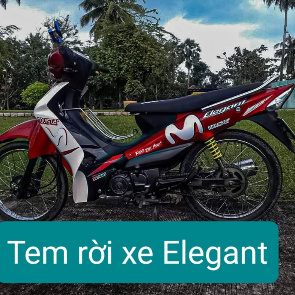 [HCM]Tem xe elegant  tem rời mẫu tem movistar dán được nhiều màu xe