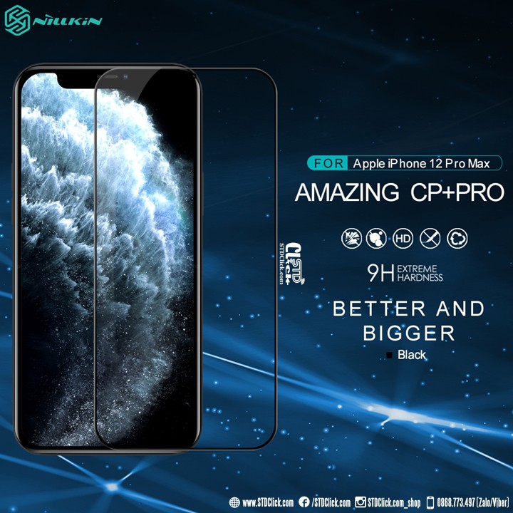 KÍNH CƯỜNG LỰC IPHONE 12 MINI - 12 - 12 PRO - 12 PRO MAX NILLKIN CP+PRO 2.5D CHÍNH HÃNG