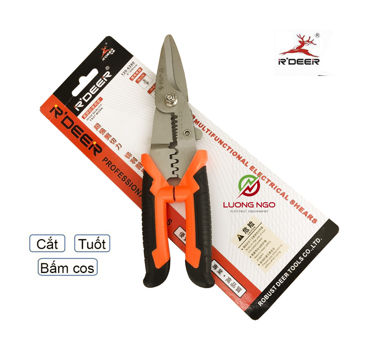 Kìm Đa Năng 3 Trong 1 R'DEER 6280  (Cắt-Tuốt-Bấm Cốt )