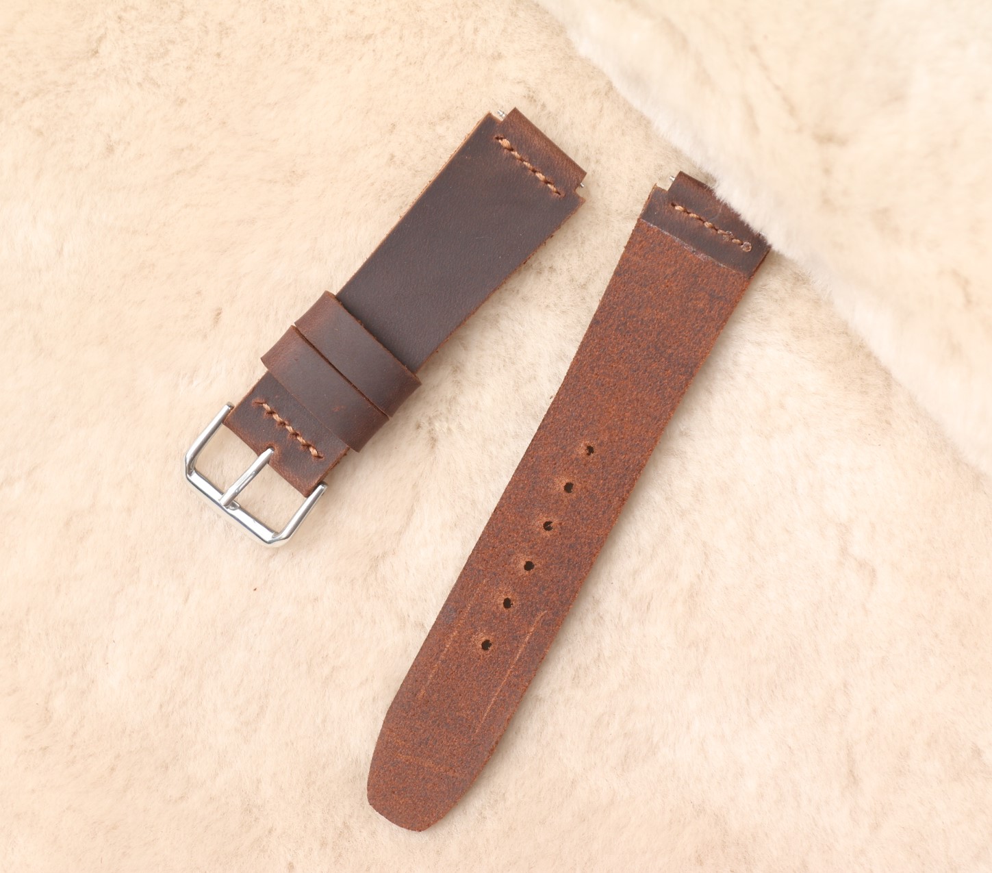 [HCM]Dây da thay thế đồng hồ Casio AE1200 da bò sáp