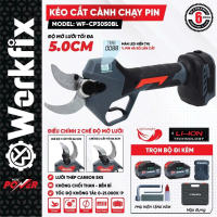 Kéo Cắt Cành Pin Workfix WF-CP3050BL Cao Cấp – Cắt 5cm Động Cơ Brushless Màn Hình LED Full Bộ 2 Pin ( Bảo Hành 12 Tháng )