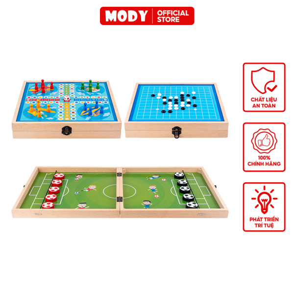 Bộ 3 môn cờ búng, cờ vây và cờ cá ngựa MODY M603025BVN đồ chơi cho bé