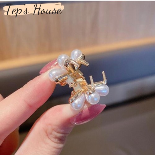 Kẹp tóc ngọc trai hoa 5 cánh dễ thương Hàn Quốc