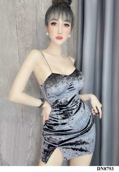 đầm body 2 dây cúp quả ngực sexy