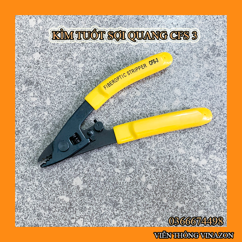 Kìm tuốt sợi quang 3 lỗ vàng