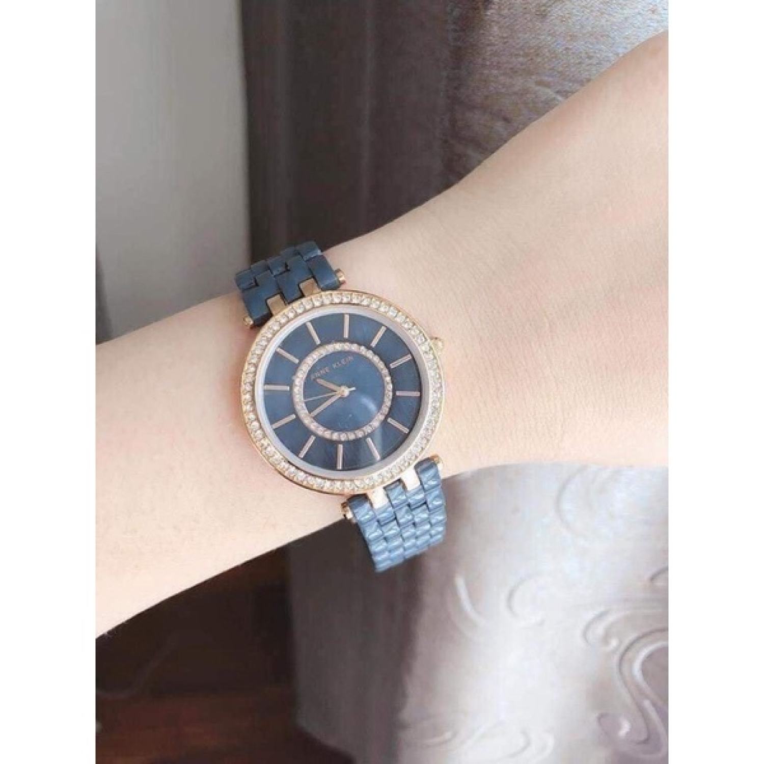 Đồng Hồ Nữ Anne Klein dây Ceramic case 34 tím than