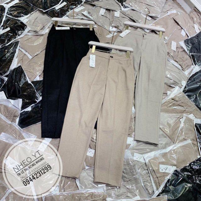 Quần baggy mì dạ khóa