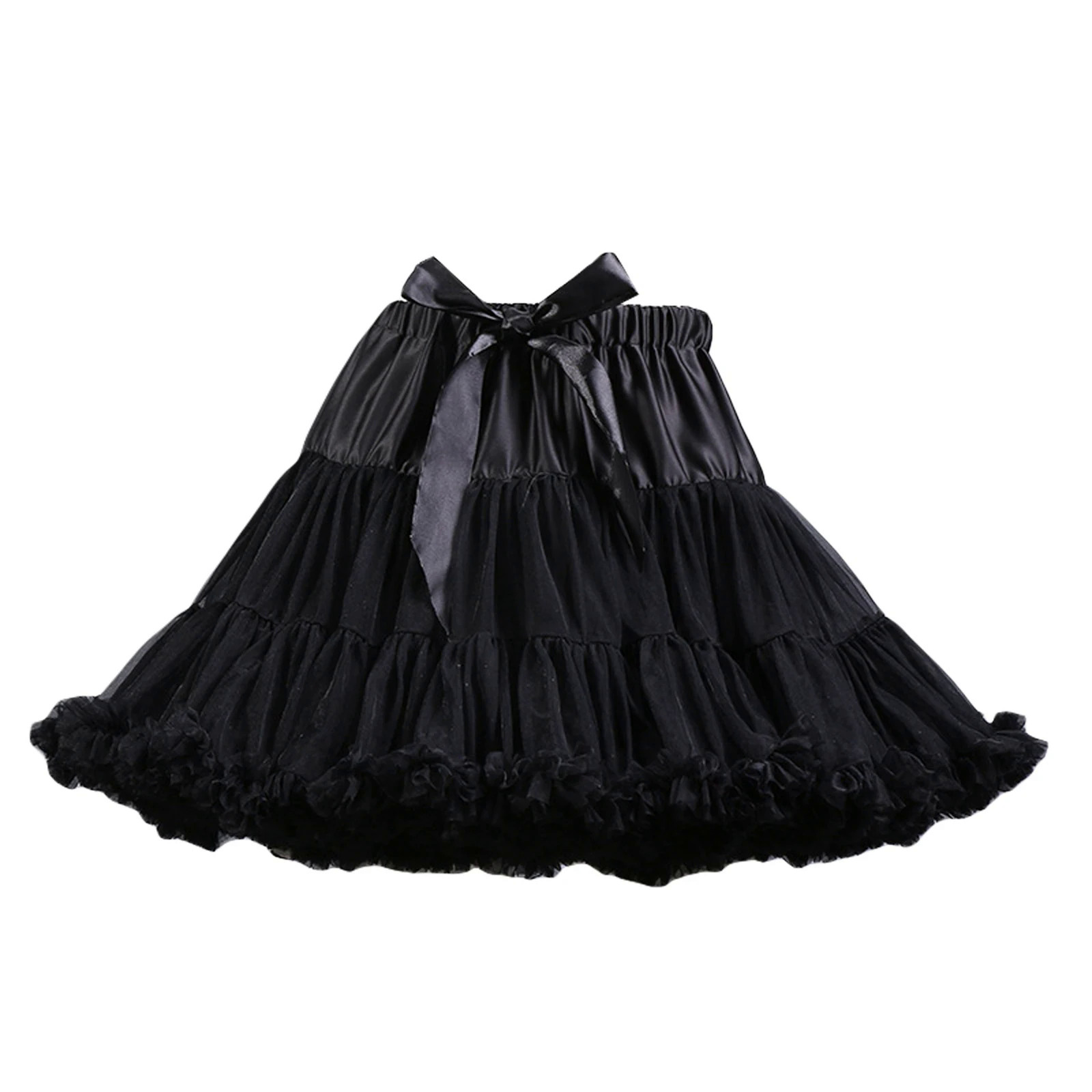 Phụ nữ Puffy Tulle ticoat Layered Pleated váy ngắn đàn hồi A-line công chúa múa ba lê tutu váy cosplay trang phục