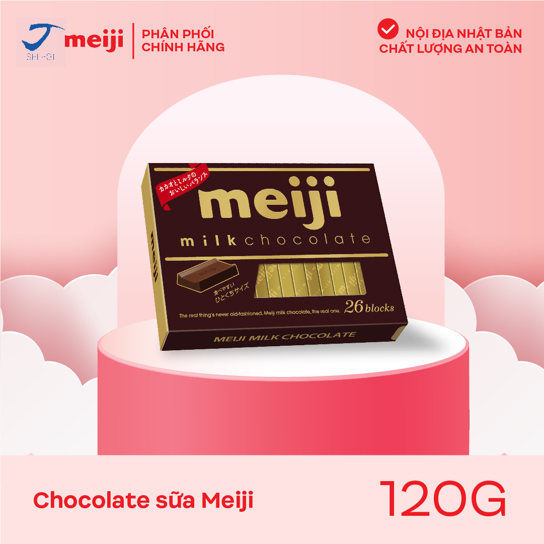 [TẶNG 2 SOCOLA ALMOND CHO MỌI ĐƠN HÀNG] Kẹo Socola Sữa Meiji Milk Chocolate 120g/26 viên Nhật Bản