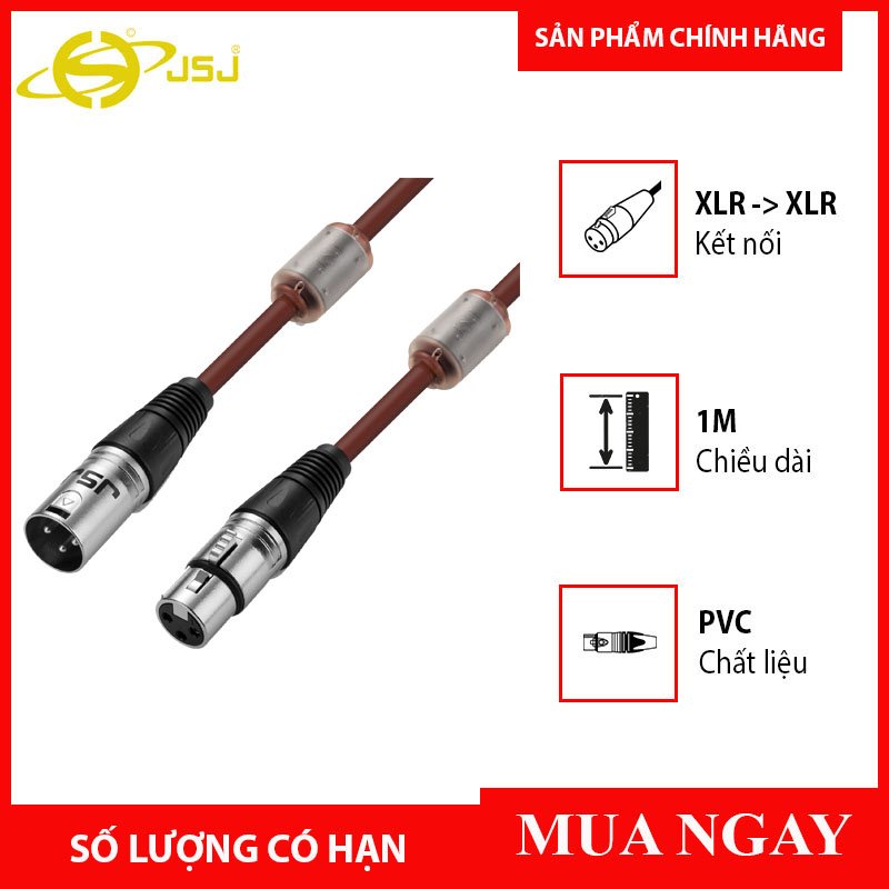 [HCM]Dây Micro 2 Đầu XLR Dài 1m - JSJ-802 A