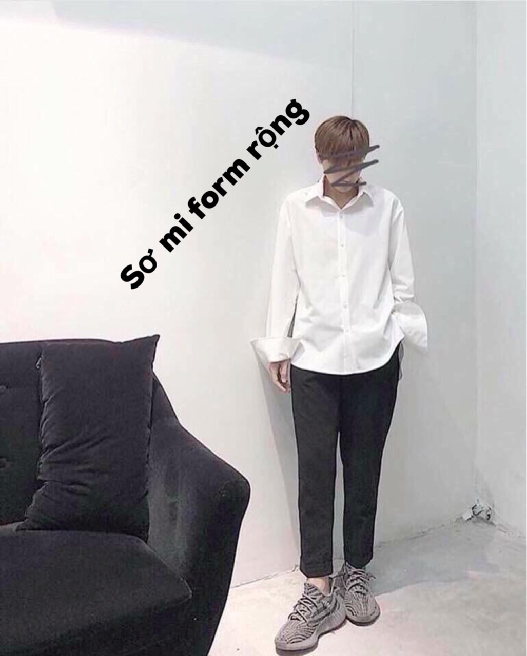 [HCM]ÁO sơ mi trắng nam nữ form rộng