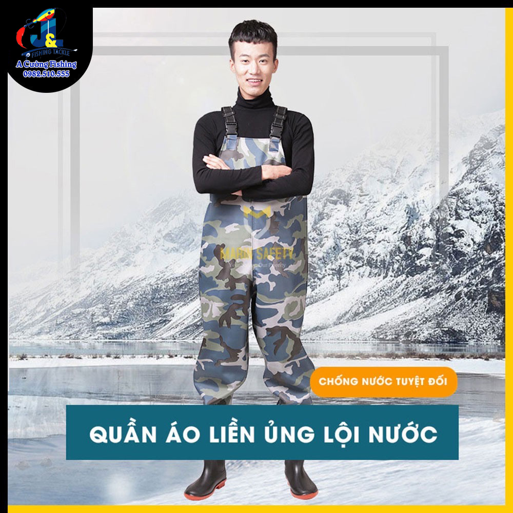 Bộ quần áo lội nước cao su, ủng lội nước