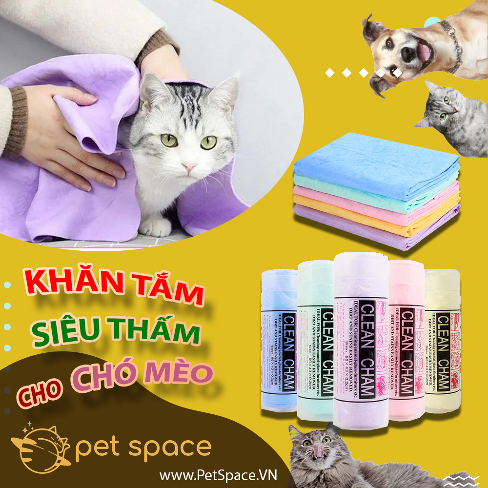 KHĂN TẮM SIÊU THẤM CHO CHÓ MÈO