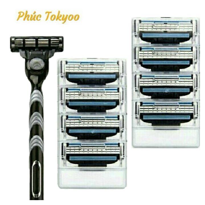 Dao cạo râu 3 lưỡi Fuli 3 (Cán + 8 lưỡi)