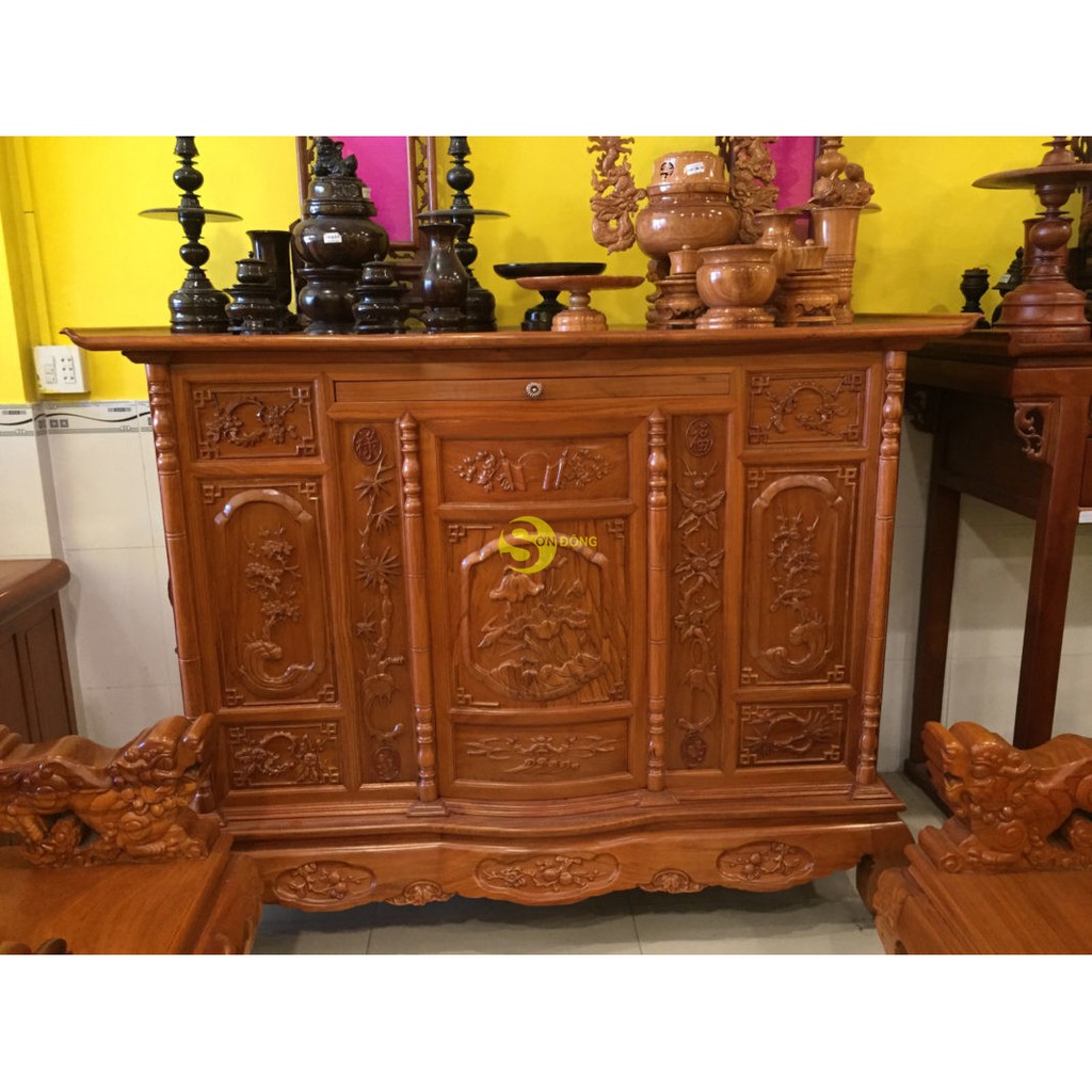 [Trả góp 0%] Tủ thờ gỗ gõ đỏ 1m75, bàn thờ gỗ cao cấp, BÀN CÚNG gỗ gõ , bàn thờ gia tiên