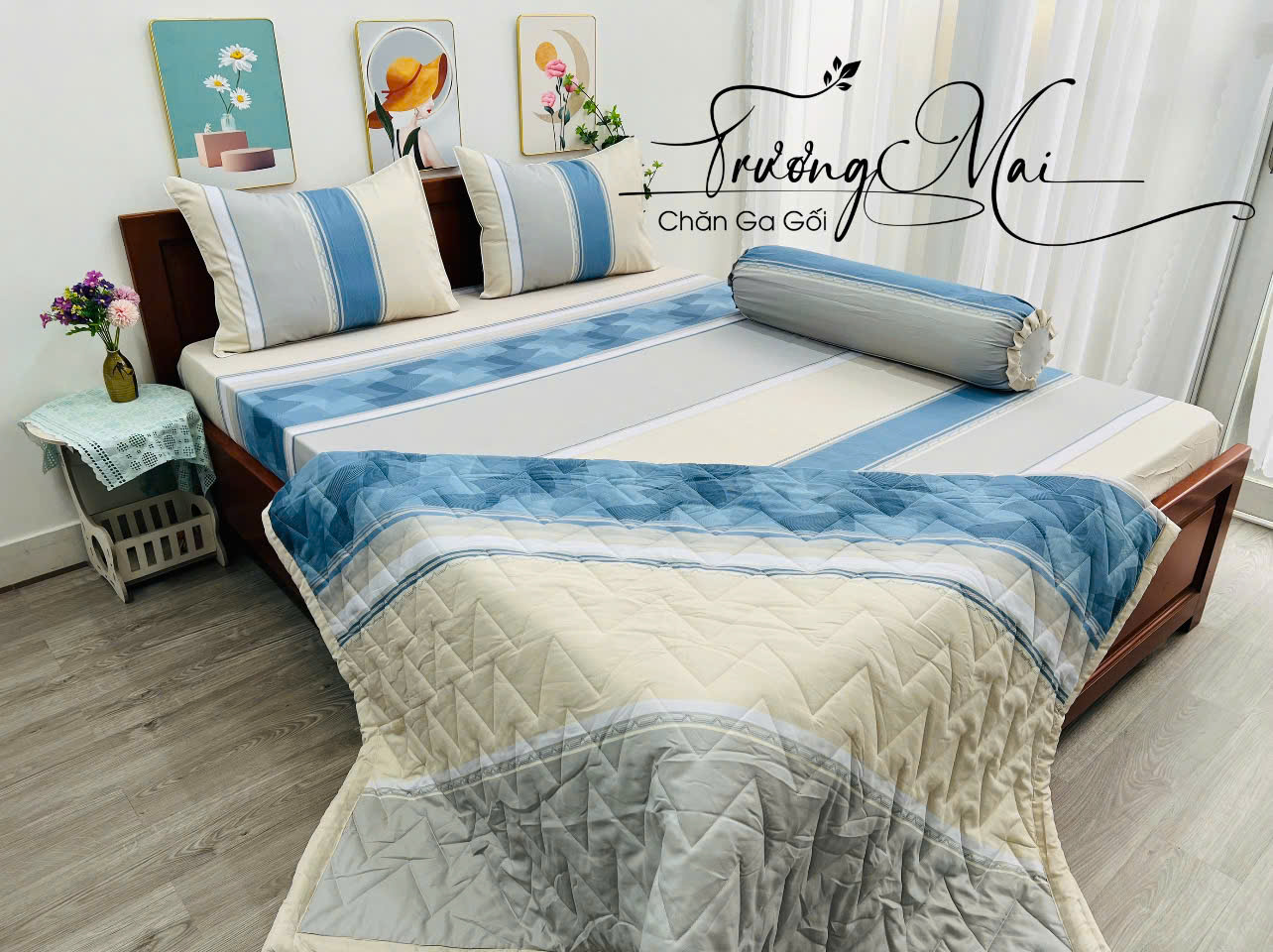 Chăn Ga Lụa Tencel mát mịn mềm mát họa tiết sang trọng