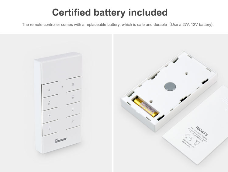 REMOTE RF 433 SONOFF & ĐẾ GẮN TƯỜNG - KÈM PIN