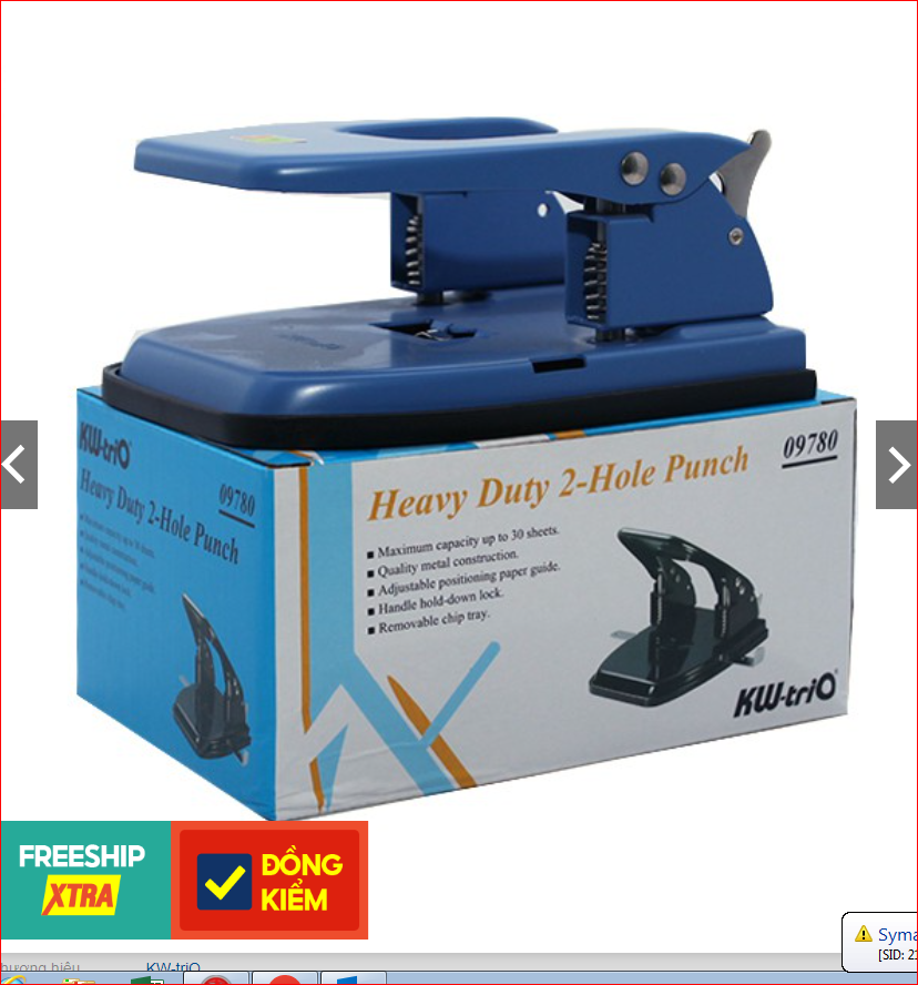 Bấm lỗ KW Trio 978 - 30 tờ-Đục 2 Lỗ Lớn