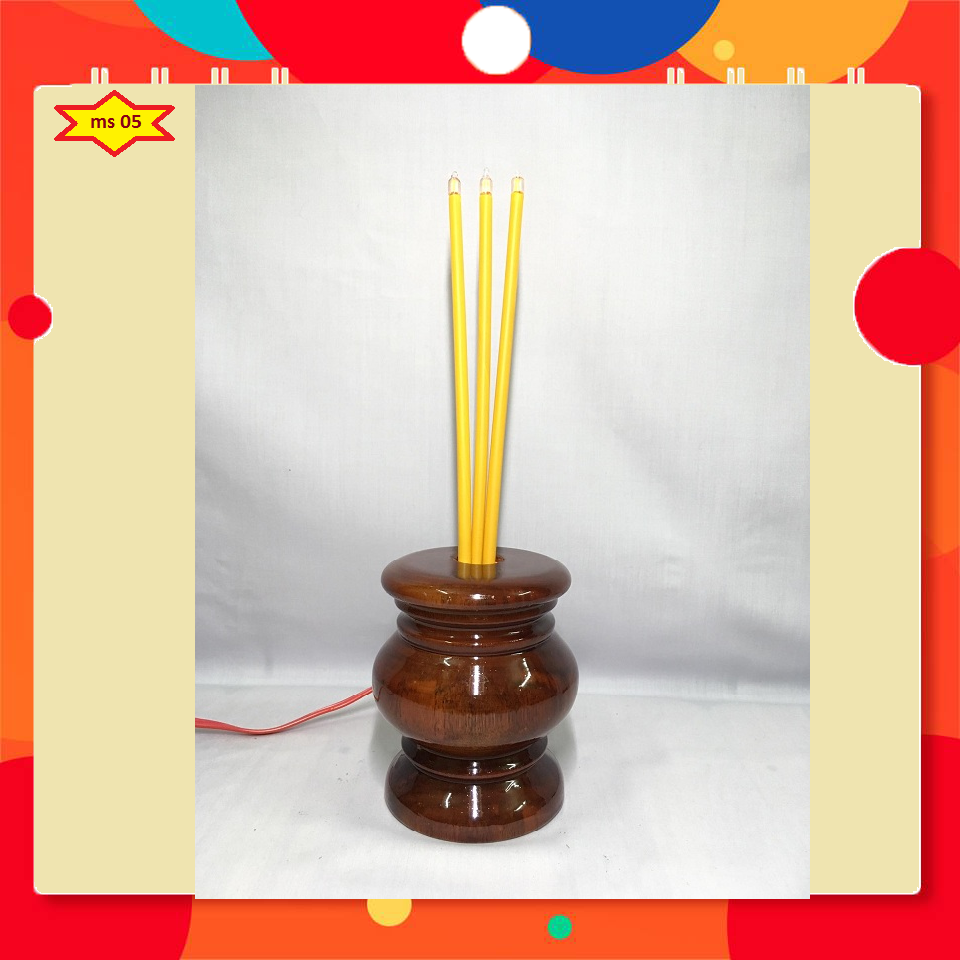 [HCM]đèn thờ-lư nhang thờ-đèn thờ điện gỗ tràm 05
