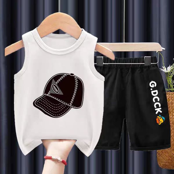 Bộ ba lỗ Mũ cho bé trai, bé gai Bộ quần áo mặc hè cho bé size đại đến 55kg