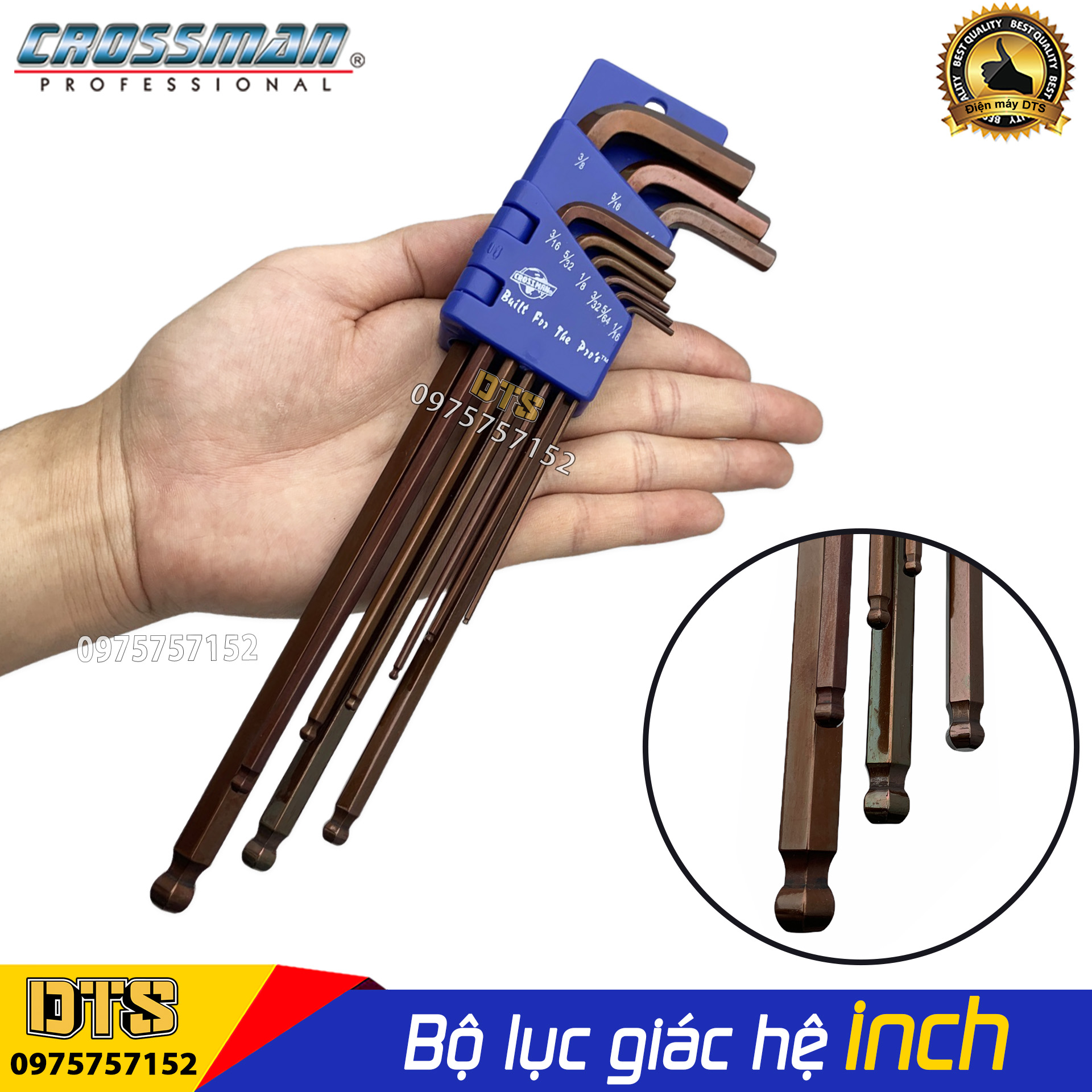 Bộ lục giác bi hệ inch 9 chi tiết Crossman 66-199 1 16