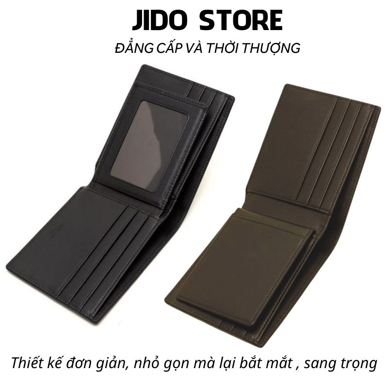 Ví Nam mini cầm tay da bò cao cấp KT07 Bóp Nam thời trang dáng ngang nhỏ gọn thiết kế nhiều ngăn hiện đại - Jido Store
