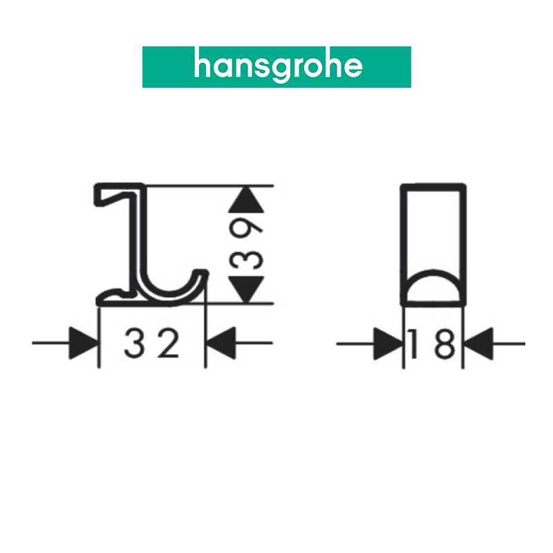 Móc treo khăn đôi HANSGROHE WallStoris 27914
