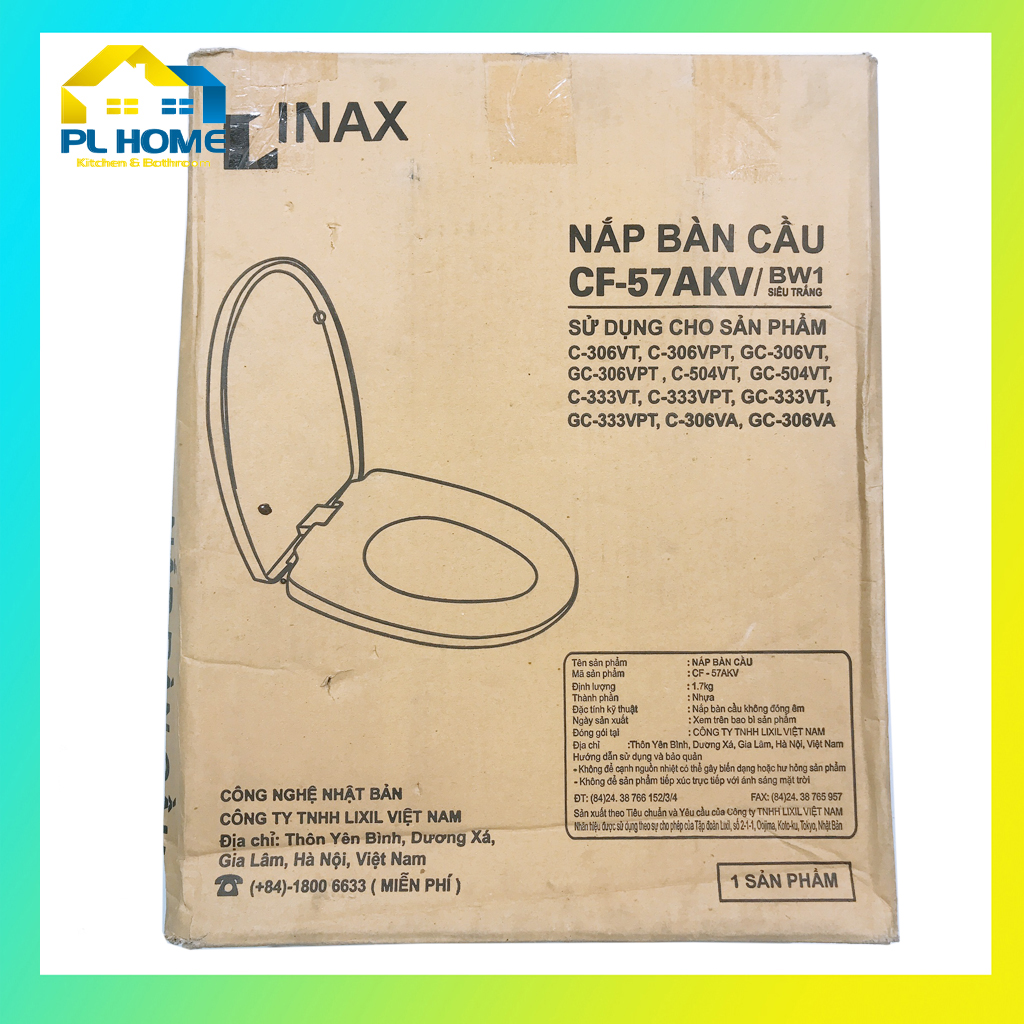 [HCM]Nắp Bồn Cầu INAX CF-57 Chính Hãng Dùng Thay Thế Cầu C-306, C-504, C-333