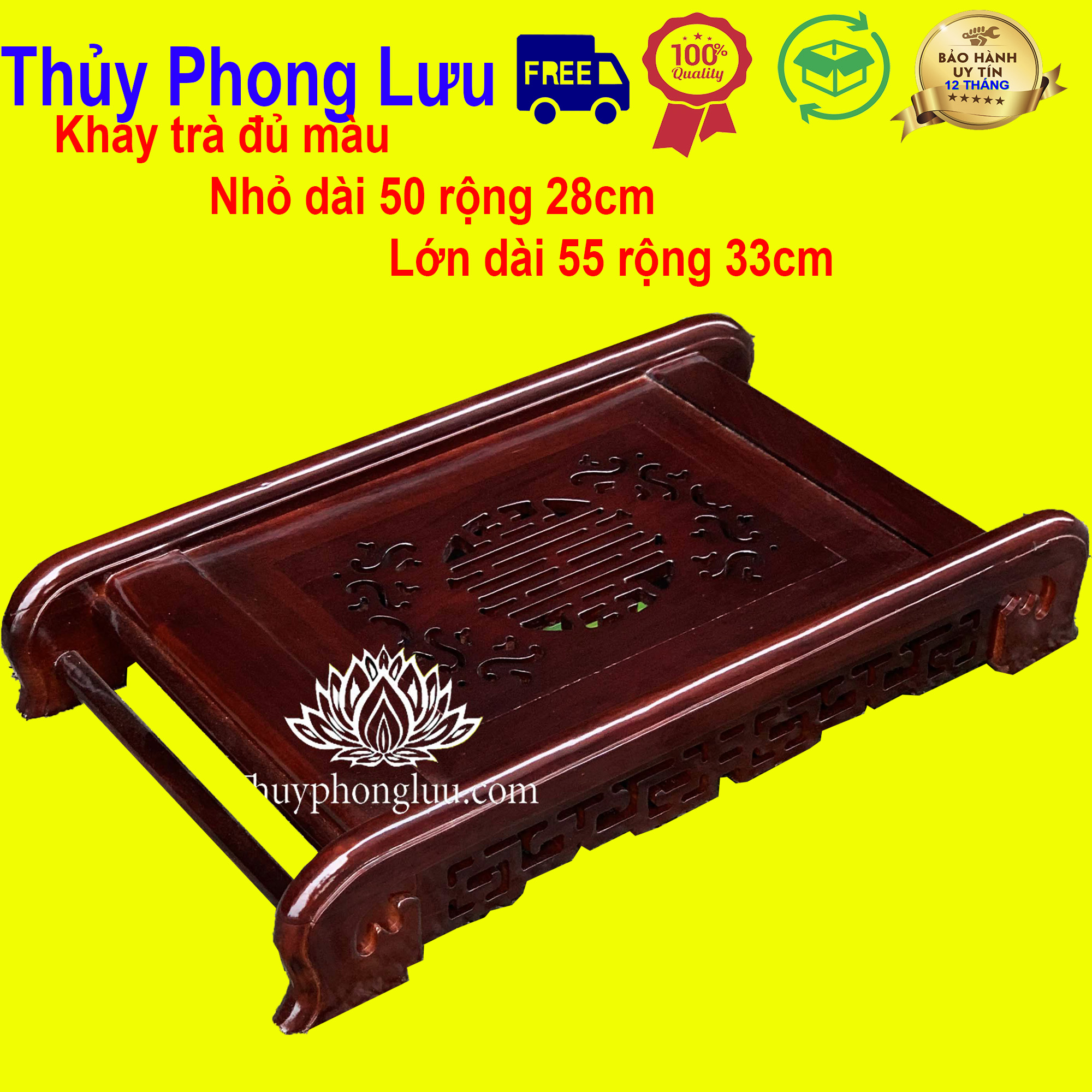 Khay trà gỗ hương chiện khay trà cuốn thư gỗ hương 3 cỡ khay trà