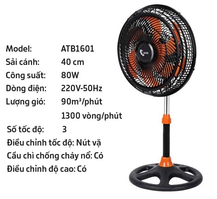 Quạt lỡ Turbo VY638892, (sải cánh 40cm, công xuất 90W)