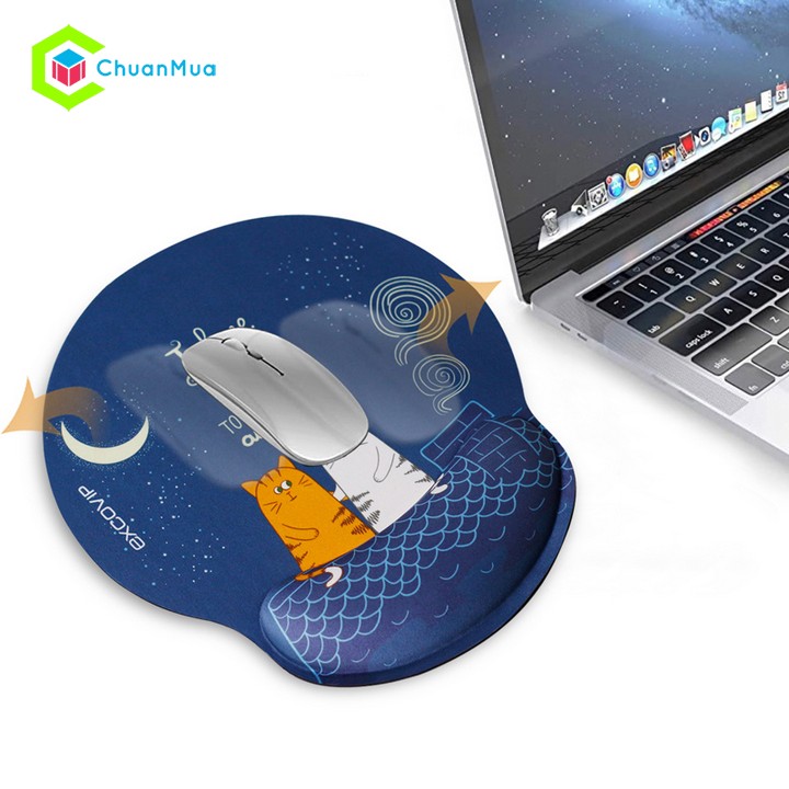 Miếng Lót Chuột Có Đệm Kê Tay Hình Mèo Cute Pad Mouse Silicon 3D ( Bàn Di Dùng cho Máy Tính PC Laptop Macbook Cao Cấp giảm chống mỏi cổ tay EXCOVIP Anime Vải Cực Êm Chơi Game Làm Việc Văn Phòng