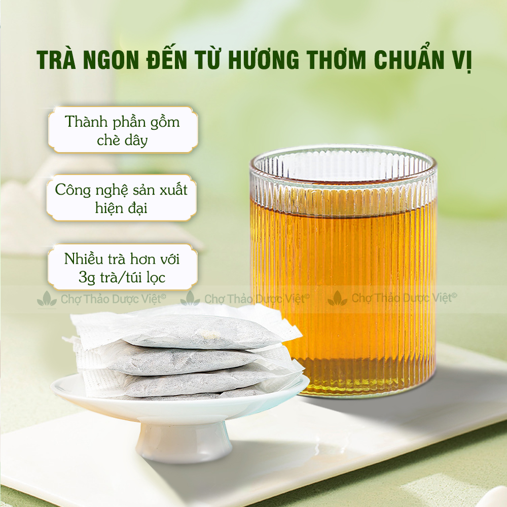 Trà dây túi lọc, bịch 30 túi x 3g, đậm vị trà thơm ngon, dễ uống - Chợ Thảo Dược Việt