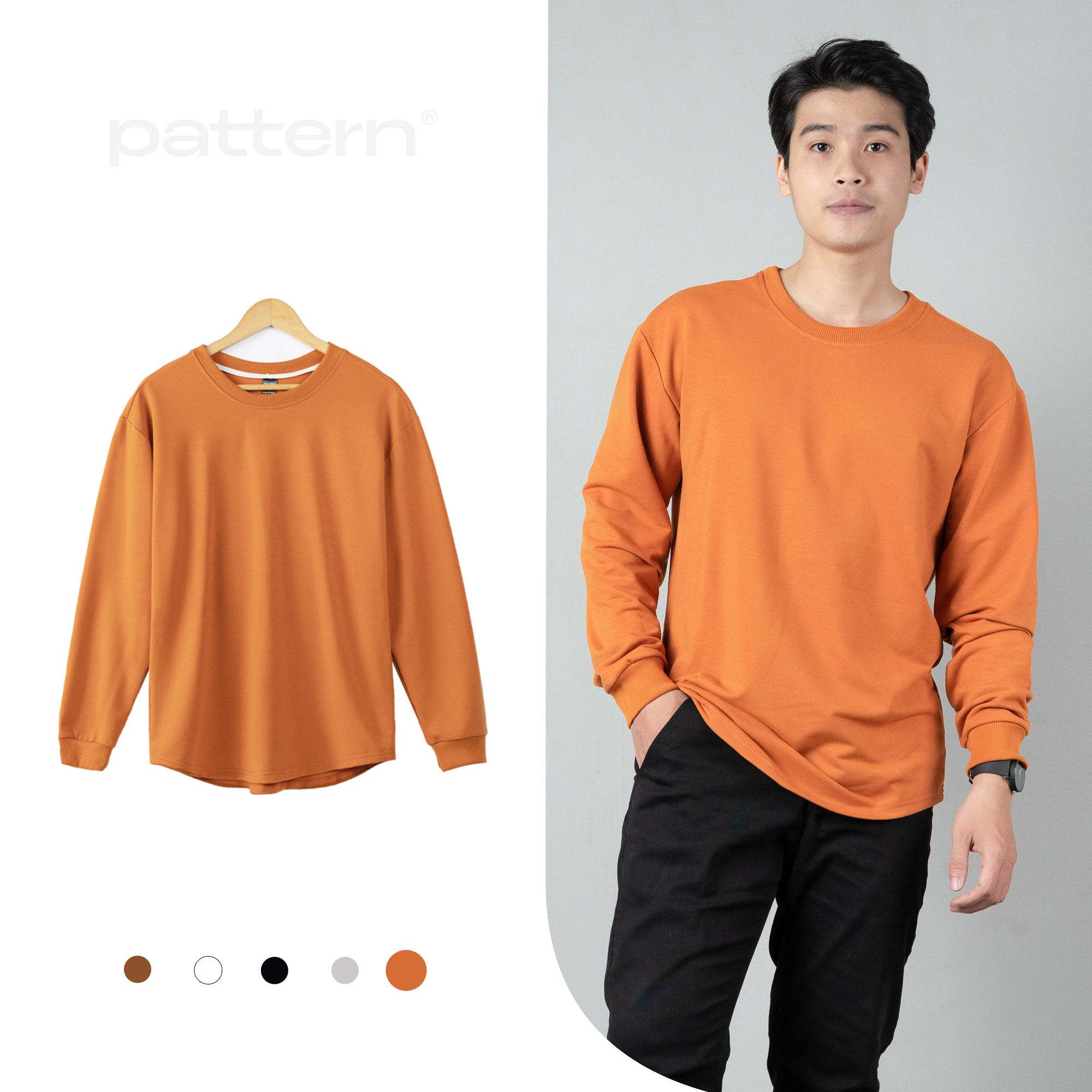 Áo dài tay vạt bầu THE 1992 Sweater basic nam