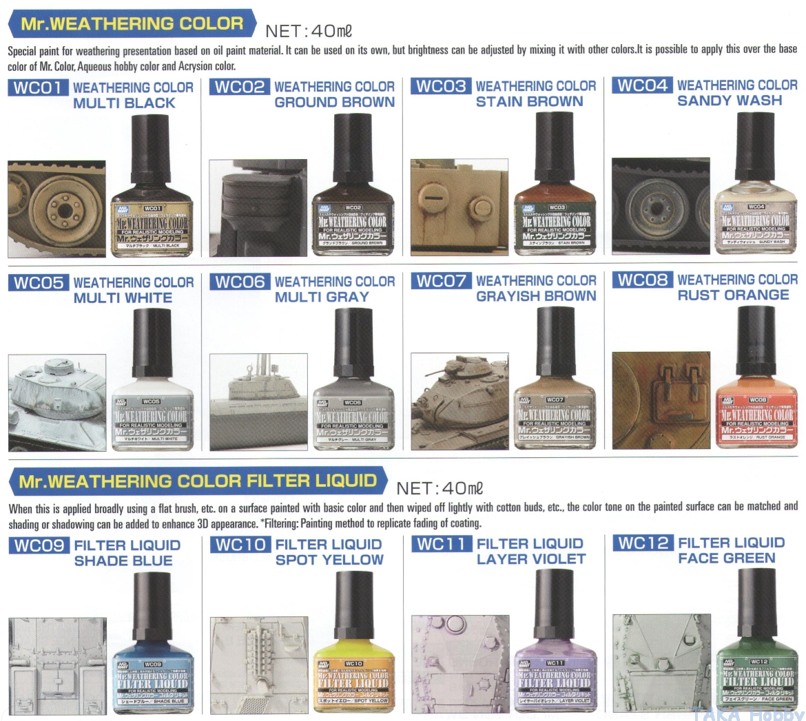 SƠN MR HOBBY - Dung dịch Mr Weathering Color (40ml)