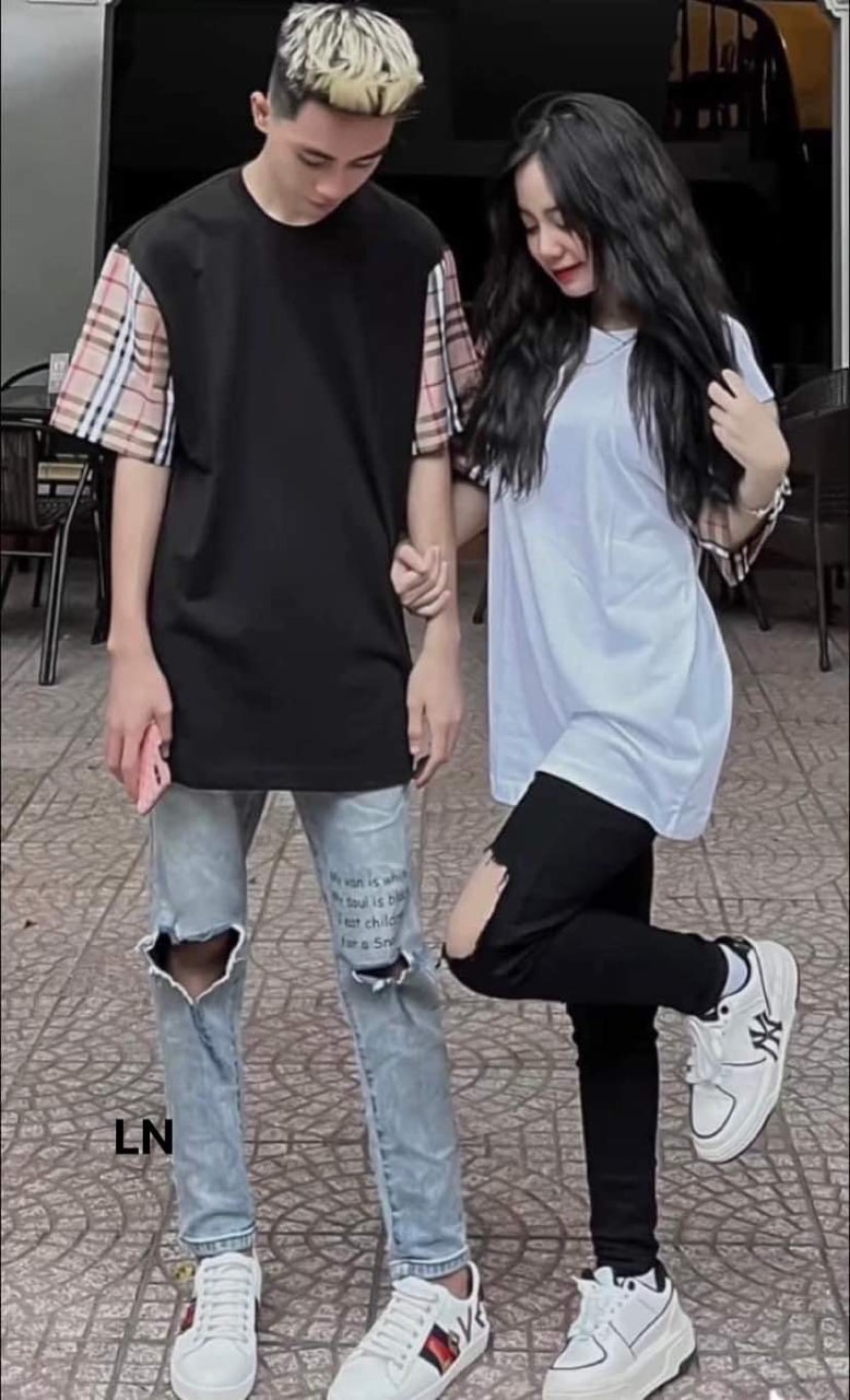 Áo phông tay kẻ Chất cotton su