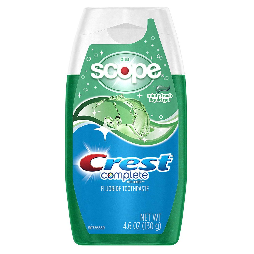 Kem đánh răng dạng gel Crest Complete Multi-Benefit Fluoride Liquid Gel Toothpaste 130g (Mỹ)